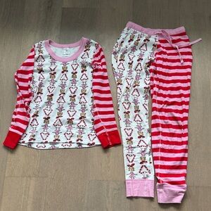 Hanna Andersson Kids Pajama Set with Red and Pink Patterns